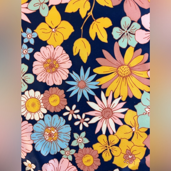 H&M Girl One Piece Navy Swimsuit with Floral Print, Girl Size 4-6,girl swimsuit - Picture 3 of 6